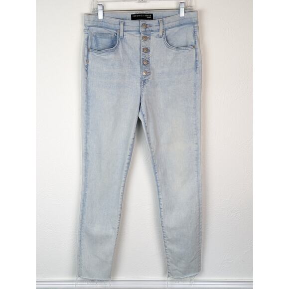 Veronica Beard Jeans Denim Debbie Ankle Skinny High Rise Light Wash Blue Size 31 - Picture 5 of 16